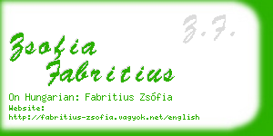 zsofia fabritius business card
